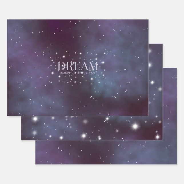 Feuille De Papier Cadeau Rêve mystique Dusty Violet (Lot)