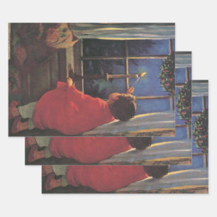 Feuille De Papier Cadeau Réveillon de Noël Vintage par Jessie Willcox Smith