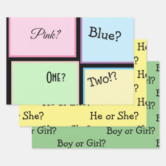 Feuille De Papier Cadeau Révélation de genre/Neutralité de genre