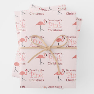 Feuille De Papier Cadeau Rêver d'un Noël rose -