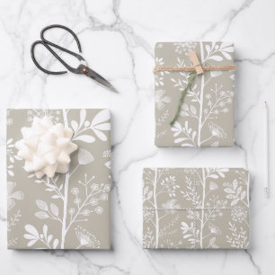 Feuille De Papier Cadeau Rêverie Élégante de Jardin Botanique Neutre