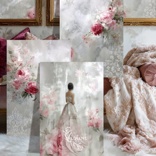 Feuille De Papier Cadeau Rêverie Romantique Rose DÉCOUPAGE POIDS LOURD