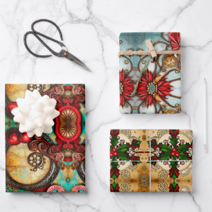 Feuille De Papier Cadeau Rêves de Steampunk avec Holly