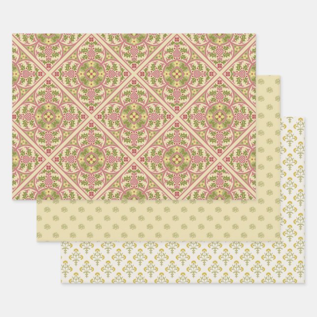 Feuille De Papier Cadeau Revival gothique Pastel (Lot)