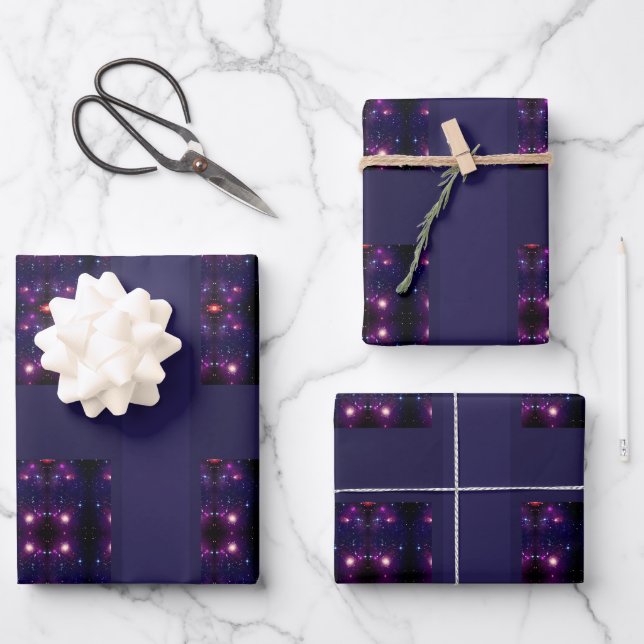 Feuille De Papier Cadeau Ribbon bleu Noël (Recto)