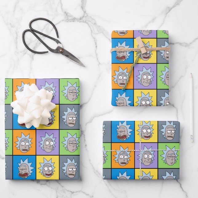 Feuille De Papier Cadeau RICK ET MORTY™ | Rick's Moods (Recto)