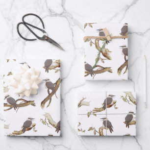 Feuille De Papier Cadeau Rire Kookaburra Eucalyptus d'oiseaux australiens