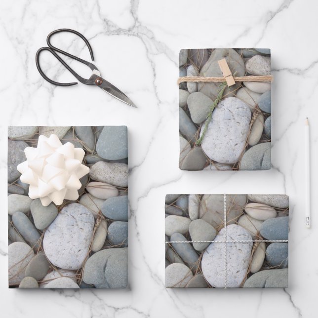 Feuille De Papier Cadeau River Stones Automne Motifs (Recto)