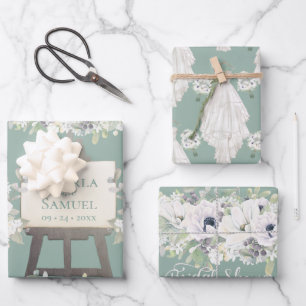 Feuille De Papier Cadeau Robe Mariage Boho Décontractée Aquarelle Fête des