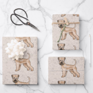 Feuille De Papier Cadeau Robe molle Roue Terrier mignon Chien Motif Beige