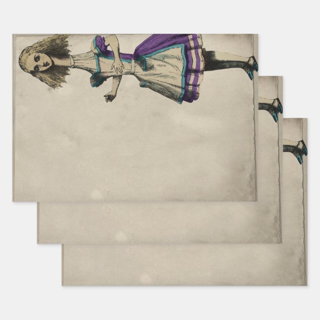 Feuille De Papier Cadeau Robe violette haute Alice au pays des merveilles (Lot)