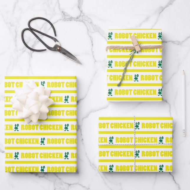Feuille De Papier Cadeau Robot Chicken Stripe Pattern (Recto)