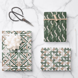 Feuille De Papier Cadeau ROI celtique vert brun beige brun