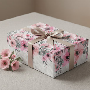 Feuille De Papier Cadeau Romantique Feminine Élégante rose floral antique