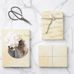 Feuille De Papier Cadeau Rond Aquarelle Pastel Photo Remplacable