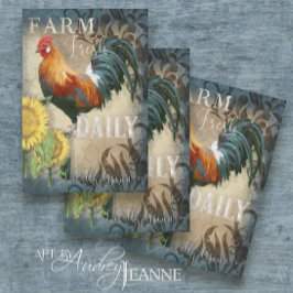 Feuille De Papier Cadeau Rooster Sunflower Farm Frais Cottagecore Découpage