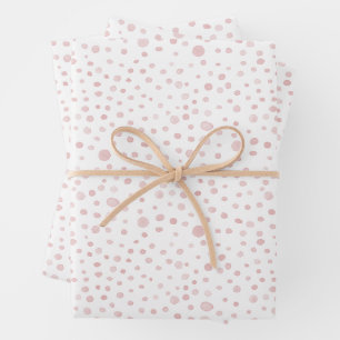 Feuille De Papier Cadeau Rose Confetti Aquarelle points Enveloppement papie