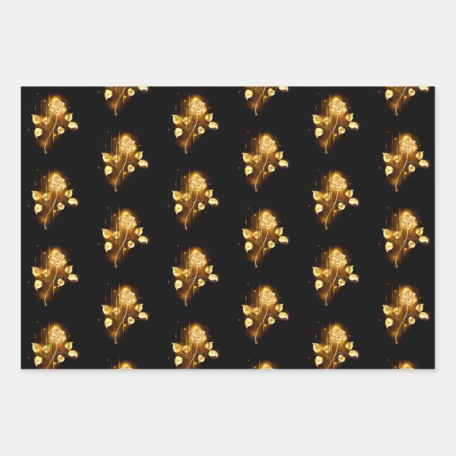 Feuille De Papier Cadeau Rose d'or ( rose d'or ) (Devant)