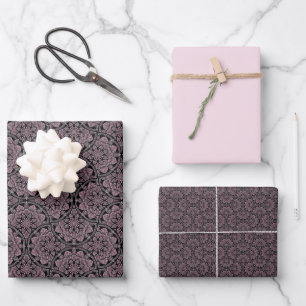 Feuille De Papier Cadeau Rose Dusky Fronds Dot Mandala Art Déco Fans