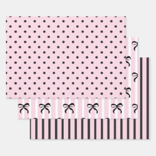 Feuille De Papier Cadeau Rose et noir