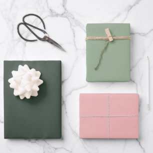 Feuille De Papier Cadeau Rose et vert doux