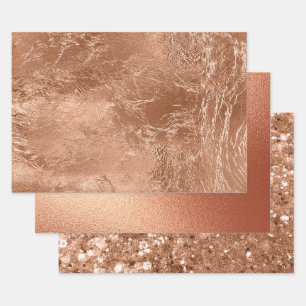 Feuille De Papier Cadeau Rose Gold Chic Pailleté