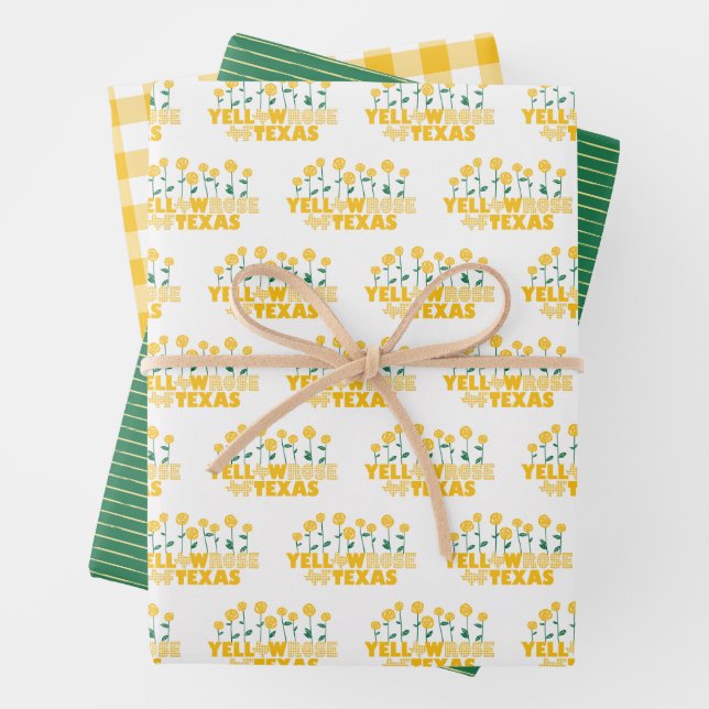 Feuille De Papier Cadeau Rose jaune du Texas (En situation)