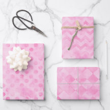 Rose Pâle Aquarelle Points Chevrons Diamant