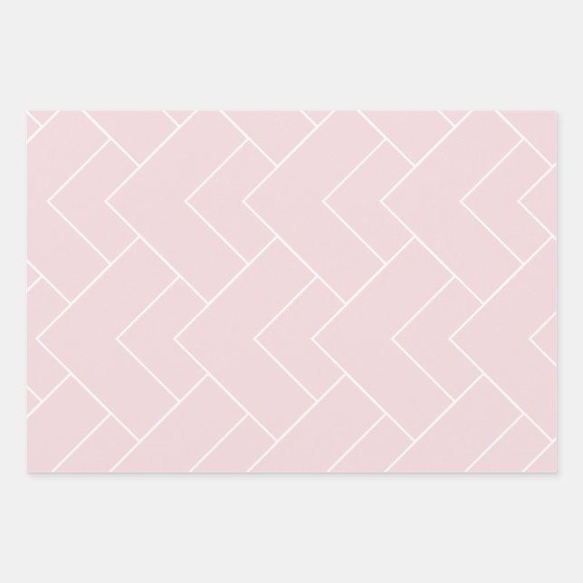 Feuille De Papier Cadeau Rose pastel et motif blanc (Devant)