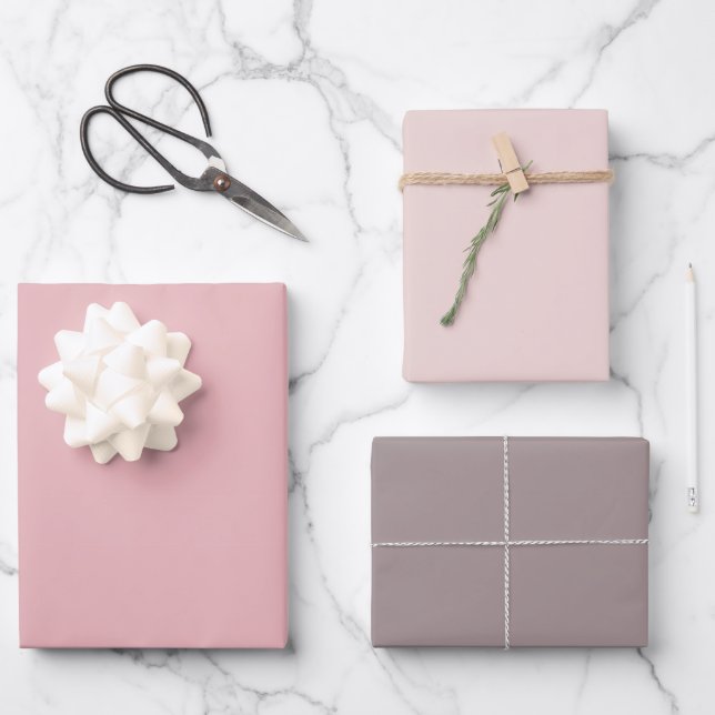 Feuille De Papier Cadeau Rose romantique (Recto)