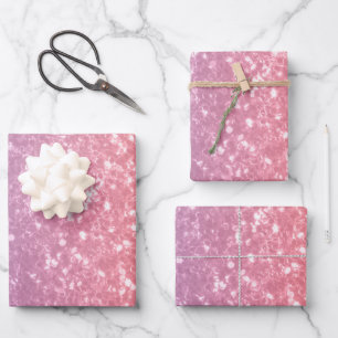 Feuille De Papier Cadeau Rose rose violet lavande faux pétille parties scin
