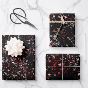 Feuille De Papier Cadeau Rose rouge étincelant