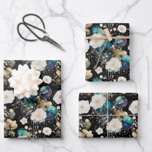 Feuille De Papier Cadeau Roses Et Bulles Abstraits