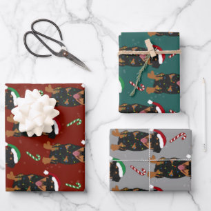 Feuille De Papier Cadeau Rottweiler de Noël 