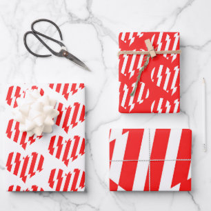 Feuille De Papier Cadeau Rouge Abstrait n Blancs Valentine Coeur