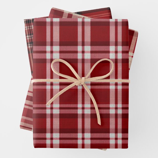 Feuille De Papier Cadeau Rouge blanc (En situation)