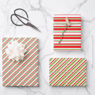 Feuille De Papier Cadeau Rouge, blanc, vert style Noël Motif