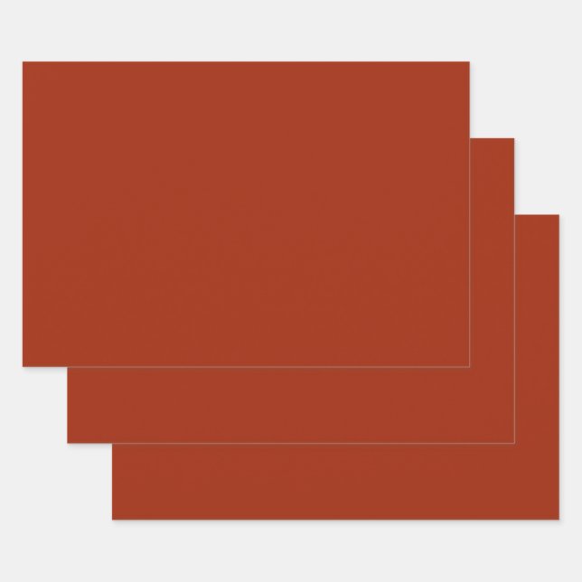 Feuille De Papier Cadeau Rouge brûlé - (couleur solide)  (Lot)