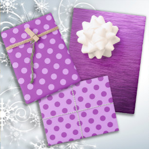 Feuille De Papier Cadeau Rouge métallique Berry Shades Dot Christmas