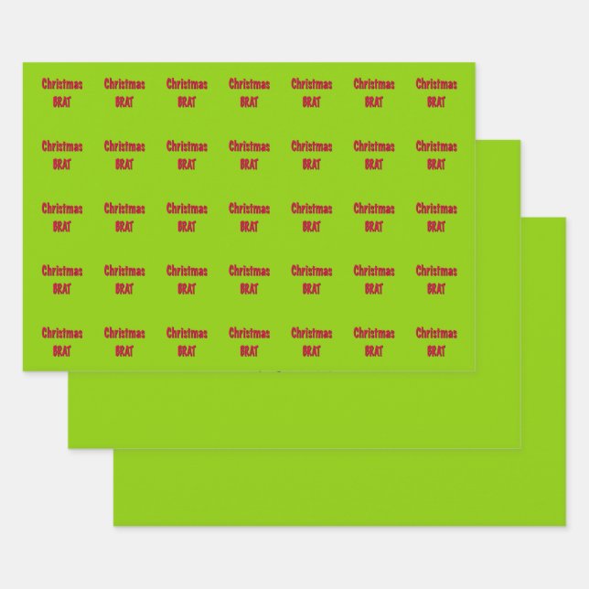 Feuille De Papier Cadeau Rouge Noël Et Vert Bras (Lot)