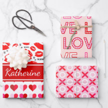Rouge rose Ajouter Nom Monogram Be My Valentine XO