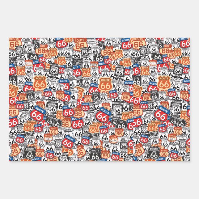 Feuille De Papier Cadeau Route 66 (Devant)