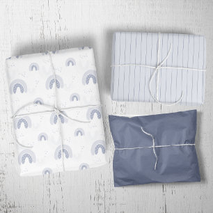 Feuille De Papier Cadeau ROWAN Summer Boho Blue Boho Rainbow Baby shower