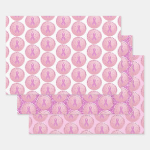 Feuille De Papier Cadeau Ruban rose du cancer du sein