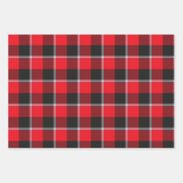 Feuille De Papier Cadeau Ruban rouge et Carreaux Métal Hurlant