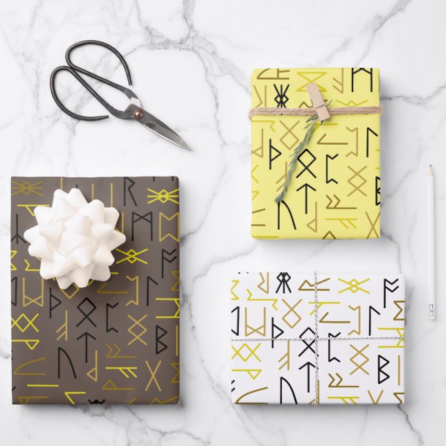 Feuille De Papier Cadeau Runes (Recto)