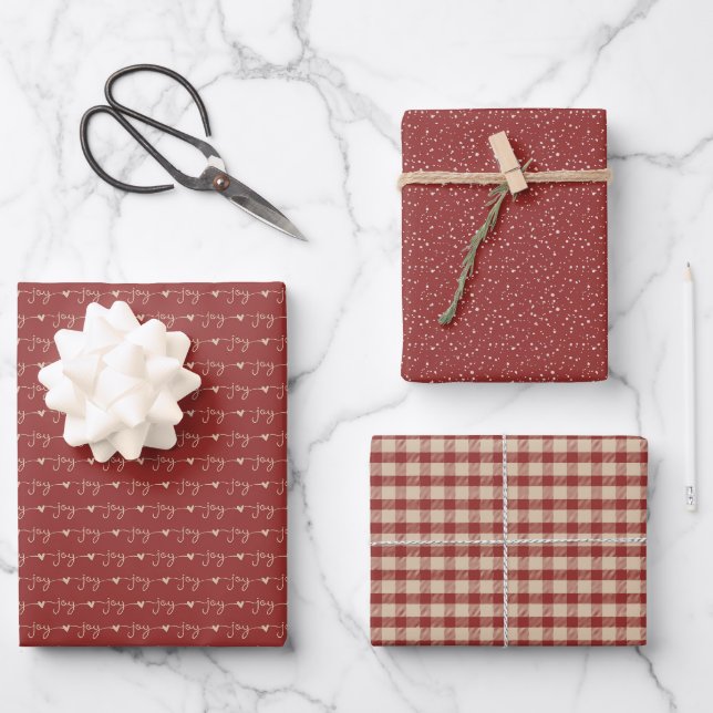 Feuille De Papier Cadeau Russe Campagne Plaid Boho Noël (Recto)