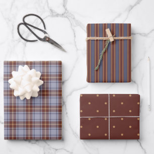 Feuille De Papier Cadeau Rustic Country Plaid et Pois fantastiques