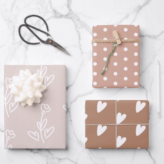 Feuille De Papier Cadeau Rustique Brown Beige Girl (Recto)