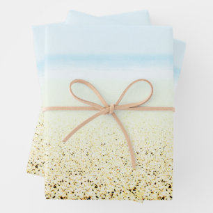 Feuille De Papier Cadeau Sable et mer Calme Côté